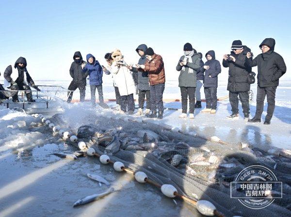 吉林查干湖捕鱼现场，一网打尽冬日渔趣