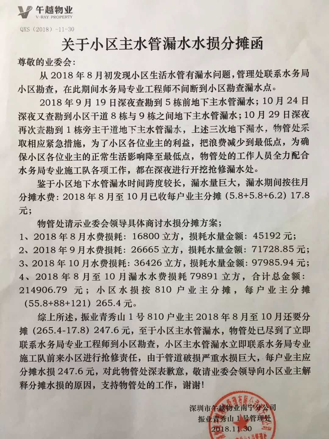 关于业主平摊水费的探讨——以某小区为例的解析